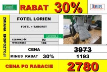 GALA - LORIEN FOTEL Z TABORETEM TK. FLAMERO